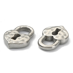 変色しない304ステンレススチールペンダント  ハートのパッドロックチャーム  ステンレス鋼色  17.3x12x3.3mm  穴：5x6mm&nbsp;STAS-E191-14P