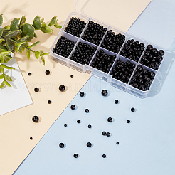 プラスチック人形の目工芸  diyの人形のおもちゃアクセサリー  ラウンド  ブラック  3~8mm  穴：1.2~2mm  約1380個/セット&nbsp;DIY-WH0203-51-WH