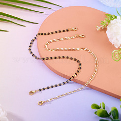 2Pcs 2 Colors Brass Enamel Curb Chain Bracelet Making&nbsp;AJEW-TAC00046