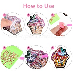 DIY 5D Ice-cream Diamond Painting Keychain Kit&nbsp;DIY-WH0161-94A