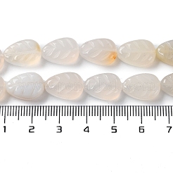 天然ホワイトアゲート瑪瑙ビーズ連売り  葉  14~14.5x10~10.5x5.5~6mm  穴：1.2mm  約15個/連  8.43''（21.4センチメートル）&nbsp;G-M418-A07-01