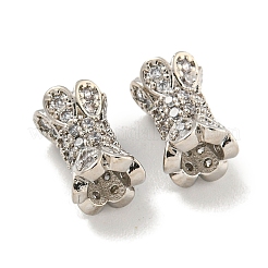 Rack Plating Brass Micro Pave Clear Cubic Zirconia Beads&nbsp;KK-L215-310A-P01