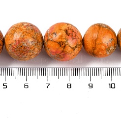 段階的な天然インペリアルジャスパービーズ連売り  染め  ラウンド  ダークオレンジ  10~18mm  穴：1.6mm  約29個/連  16.14''（41センチメートル）&nbsp;G-P551-B01-01