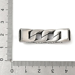 304ステンレススチールツイストチェーンコネクターチャーム  レザーコードブレスレットジュエリー作成用  アンティークシルバー  39x11x6.5mm  穴：8.5x4mm&nbsp;STAS-Z147-11AS-03