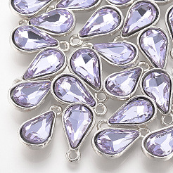 Alloy Glass Pendants&nbsp;PALLOY-T029-8x13mm-17