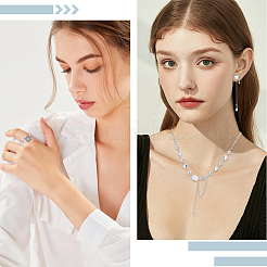 ジュエリーセット  合金と樹脂製のカフリングを含む  合金のネックレスとイヤリング  プラチナ  内径：17.9mm&nbsp;SJEW-BM0001-01