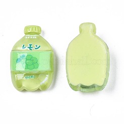 半透明の樹脂カボション  葡萄柄のボトル  薄緑  27x16.5x7mm&nbsp;LS-X-CRES-N024-76