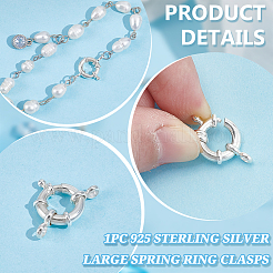 1Pc 925 Sterling Silver Large Spring Ring Clasps&nbsp;STER-NB0001-12B