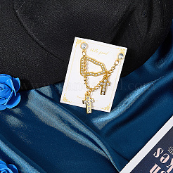 2Pcs 2 Styles Cross Alloy Enamel Hanging Chain Brooches&nbsp;JEWB-WH20001-09