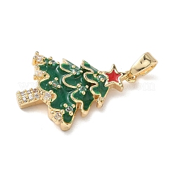 Christmas Brass Micro Pave Cubic Zirconia Pendants&nbsp;KK-K305-07A-02