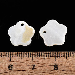 淡水シェルペンダント  花  11~12x11~12x2mm  穴：1.2mm&nbsp;SSHEL-T007-10B