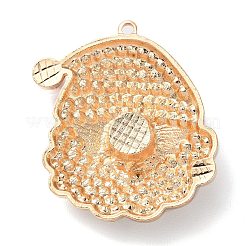 クリスマス亜鉛合金ラインストーンペンダント  エナメルとプラスチックパール  サンタクロースのチャーム  38x35x8mm  穴：2mm&nbsp;PALLOY-K008-01E-KCG