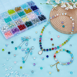 528Pcs 24 Styles Baking Paint Glass Beads&nbsp;DGLA-FG0001-01