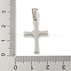304ステンレスペンダント  ハートチャーム付きクロス  ゴールデン·ステンレス鋼色  23.5x16x2.5mm  穴：7x3.5mm&nbsp;STAS-C102-14GP