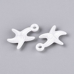 ABSプラスチックパール調ペンダント  ヒトデ  乳白色  20x14x5mm  穴：2mm  約1428個/500g&nbsp;KY-T041-18