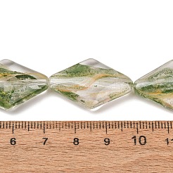 透明な手作りのランプワークビーズ  菱形  オリーブ  27~27.5x17.5x7.5mm  穴：1.2mm  約10個/連  10.59~10.75''（26.9~27.3センチメートル）&nbsp;LA-CBAF0C8-02D