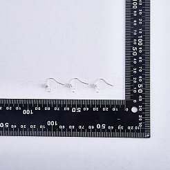 20個2色真鍮ピアスフック  クリアキュービックジルコニアと水平ループ付き  プラチナ·ゴールデン  14.5mm  ピン：1mm&nbsp;JX502A