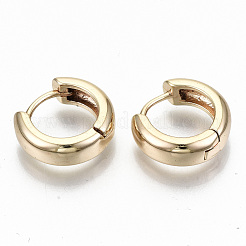 真鍮huggieフープピアス  リング  ニッケルフリー  18KGP本金メッキ  16x5mm  ピン：0.7mm&nbsp;KK-T062-46G-NF