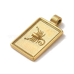 304ステンレスペンダント  星座のある長方形  14KGP本金メッキ  蠍座  25x14x2mm  穴：2mm&nbsp;X-STAS-L022-306G-12