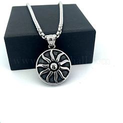 Vintage Sunflower Pendant 304 Stainless Steel Necklaces for Women Men&nbsp;PF9276