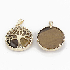 Natural Tiger Eye Pendants&nbsp;G-S292-10E-G