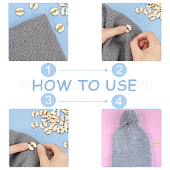 60Pcs Removable Wooden Pom Poms Buttons&nbsp;TOOL-AN0001-01