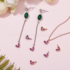 12Pcs 3 Colors Brass Micro Pave Cubic Zirconia Charms&nbsp;ZIRC-SZ0001-58