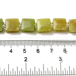天然台湾ヒスイのビーズ連売り  正方形  シードビーズで  10~10.5x10~10.5x5~5.5mm  穴：1.6mm  約32個/連  15.16~15.35インチ（38.5~39cm）&nbsp;G-L596-A10-01
