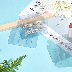 プラスチック製のヘアクリップディスプレイカード  ユーロスロットホールハングカード  長方形  透明  7x8.5cm&nbsp;CDIS-FG0001-03