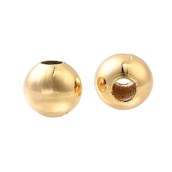 真鍮ビーズ  ニッケルフリー  18KGP本金メッキ  ラウンド  4mm  穴：1mm&nbsp;X-KK-Q669-62G