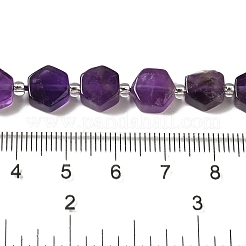天然石アメジストビーズ連売り  六角  シードビーズで  8.5~9x8.5~10x4~5mm  穴：1mm  約37~38個/連  15.55''~15.75''（39.5~40センチメートル）&nbsp;G-P534-A13-02