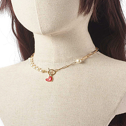 Glass Pearl Beaded Necklaces&nbsp;X1-NJEW-TA00004