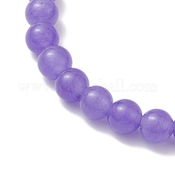 Round Natural Dyed Malaysia Jade Beaded Stretch Bracelets&nbsp;BJEW-JB10670