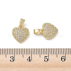 Valentine's Day Brass Micro Pave Clear Cubic Zirconia Charms&nbsp;KK-A299-16G