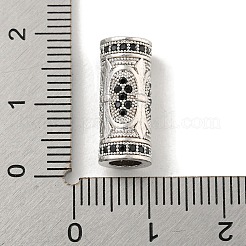 Brass Micro Pave Black Cubic Zirconia Beads&nbsp;KK-G493-35P