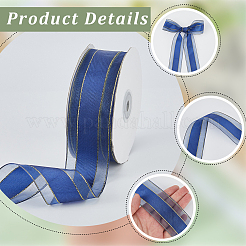 ポリエステルリボン1ロール  レースのトリム  洋服アクセサリー  ダークブルー  1-5/8インチ（40mm）  約50.00ヤード（45.72m）/ロール&nbsp;OCOR-CY0003-01C