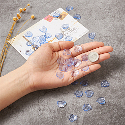 アクリルパーツ  葉  ブルー  15x15x2mm  穴：1.5mm  100個/袋&nbsp;MACR-TA0001-08