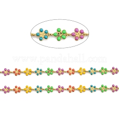 Golden Brass Enamel Link Chain&nbsp;CHC-H103-08E-G