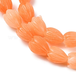 合成サンゴ染め彫刻ビーズ連売り  花  オレンジ  10~10.5x8~9mm  穴：1mm  約25~26個/連  10.04''~10.43''（25.5~26.5センチメートル）&nbsp;SH-CBAE713-05B