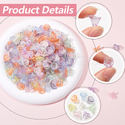 透明アクリルビーズキャップ 500 個  ABカラー  花  ミックスカラー  10x12x12mm  穴：1.2mm&nbsp;TACR-SP0001-06