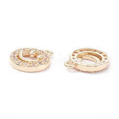 Rack Plating Brass Micro Pave Cubic Zirconia Charms&nbsp;ZIRC-C026-10LG