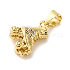 Rack Plating Brass Micro Pave Cubic Zirconia Charms&nbsp;KK-U027-34G