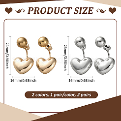 2 Pairs 2 Colors Alloy Stud Earrings&nbsp;EJEW-HY0001-21