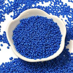 焼付塗装ガラスシードビーズ  ドーナツ  ブルー  8/0  2.5~3x1~1.5mm  穴：1~1.2mm  約40909個/1ポンド&nbsp;SEED-P006-03A-25