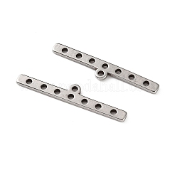 304ステンレスシャンデリア部品リンク  7ループ長方形  変色なし  ステンレス鋼色  6.5x35x1.5mm  穴：1.6mm&nbsp;STAS-Z201-01P-05