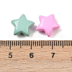 不透明なアクリルビーズ  スター  ミックスカラー  10.5x11.5x6mm  穴：1.8mm&nbsp;OACR-H058-11