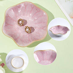 磁器食器  花  ピンク  108x30mm&nbsp;AJEW-WH20020-264A