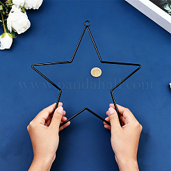 5 Styles Iron Star Ring for DIY Woven Net/Web with Feather&nbsp;IFIN-GF0001-67B