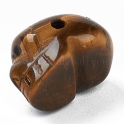 天然石タイガーアイビーズ  スカル  17~18.5x11~11.5x12~13mm  穴：1.7~2mm&nbsp;G-B003-07