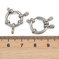 304ステンレススチールスプリングリング留め金  ステンレス鋼色  14x4.5mm  穴：2.5mm&nbsp;STAS-B095-03P-02